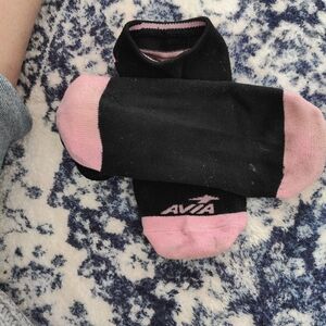 Avia Black and Pink Two-Tone Ankle Socks